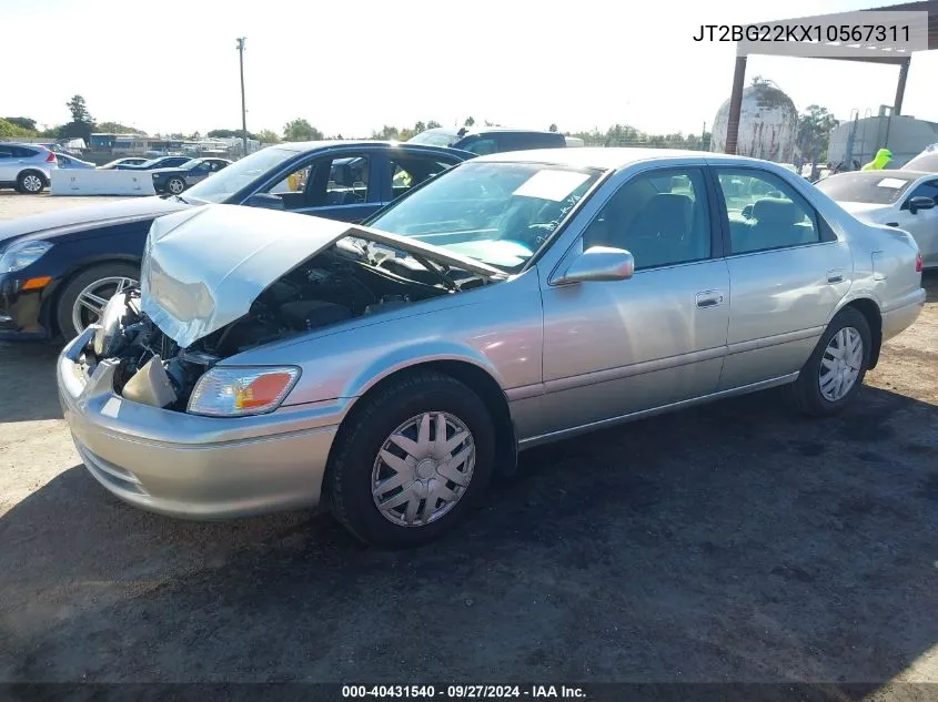 2001 Toyota Camry Le VIN: JT2BG22KX10567311 Lot: 40431540