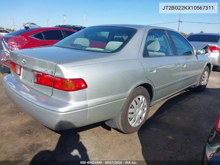 2001 Toyota Camry Le VIN: JT2BG22KX10567311 Lot: 40431540