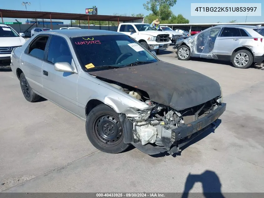 2001 Toyota Camry Le VIN: 4T1BG22K51U853997 Lot: 40433925