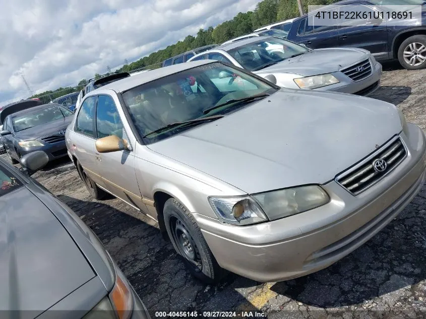 2001 Toyota Camry Le V6 VIN: 4T1BF22K61U118691 Lot: 40456145