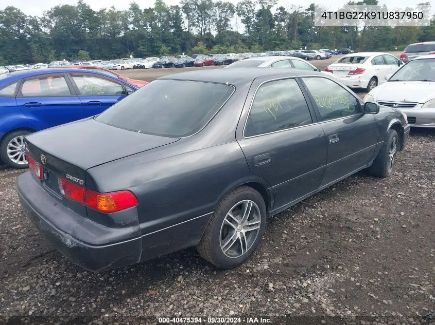 2001 Toyota Camry Le VIN: 4T1BG22K91U837950 Lot: 40475394