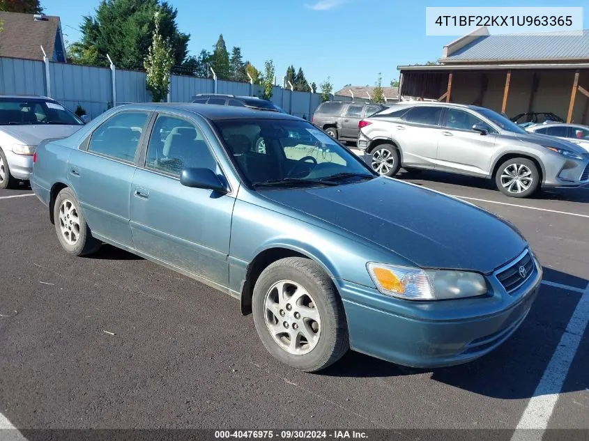 2001 Toyota Camry Le V6 VIN: 4T1BF22KX1U963365 Lot: 40476975