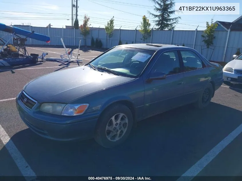 2001 Toyota Camry Le V6 VIN: 4T1BF22KX1U963365 Lot: 40476975