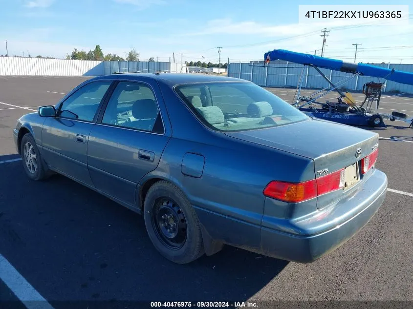 2001 Toyota Camry Le V6 VIN: 4T1BF22KX1U963365 Lot: 40476975