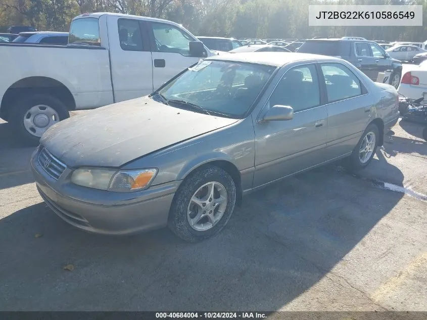 2001 Toyota Camry Le VIN: JT2BG22K610586549 Lot: 40684004