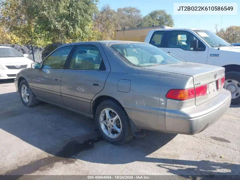 2001 Toyota Camry Le VIN: JT2BG22K610586549 Lot: 40684004