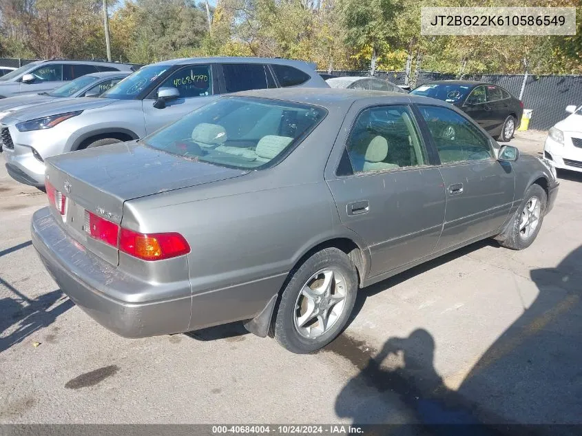 2001 Toyota Camry Le VIN: JT2BG22K610586549 Lot: 40684004