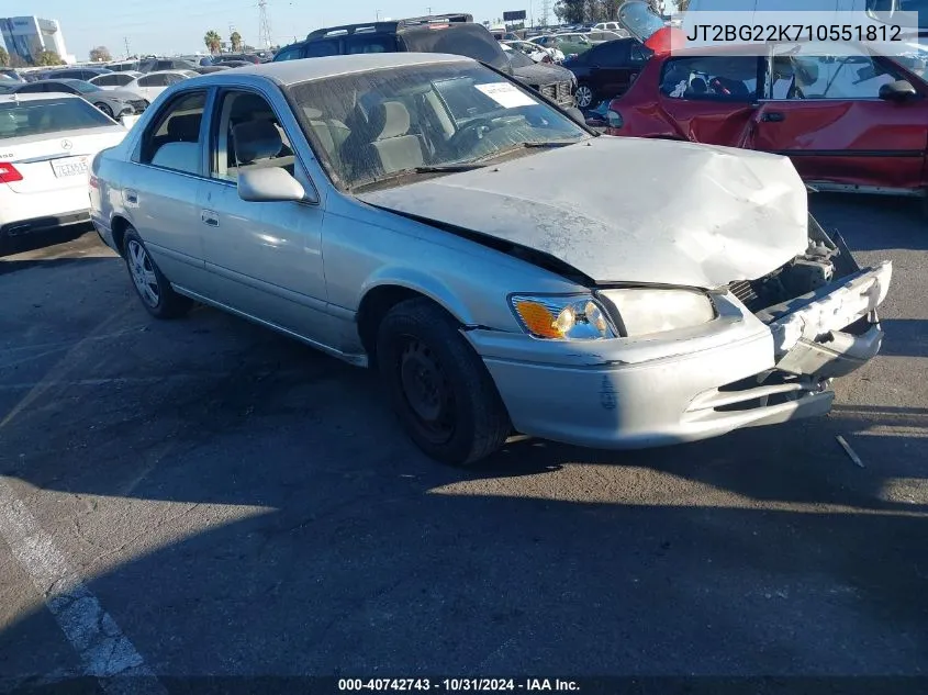 2001 Toyota Camry Le VIN: JT2BG22K710551812 Lot: 40742743