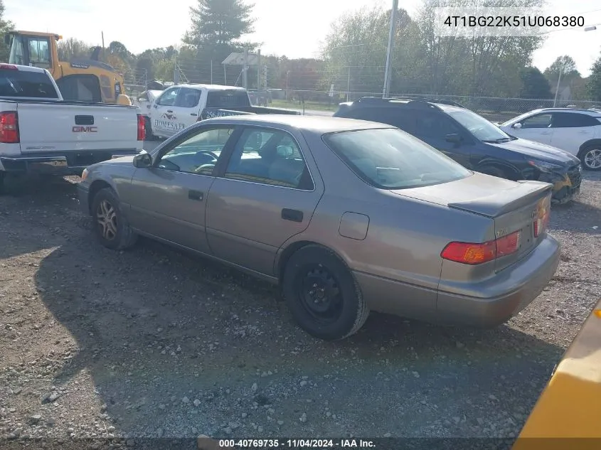 2001 Toyota Camry Le VIN: 4T1BG22K51U068380 Lot: 40769735