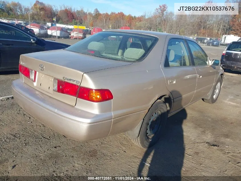 2001 Toyota Camry Le VIN: JT2BG22KX10537676 Lot: 40772051