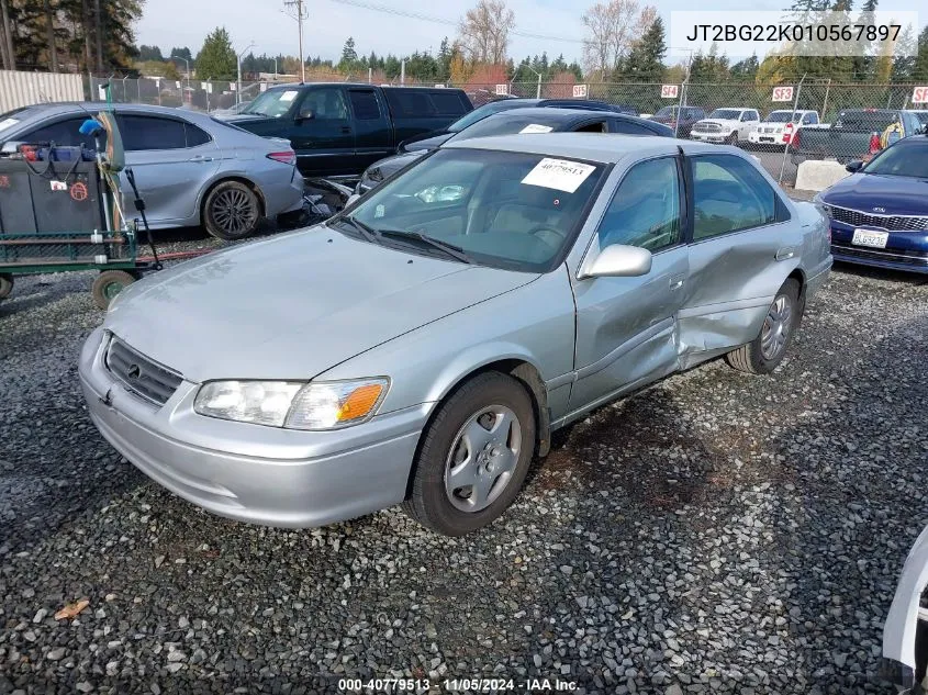 2001 Toyota Camry Le VIN: JT2BG22K010567897 Lot: 40779513