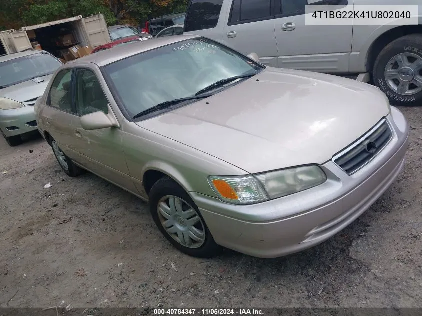 2001 Toyota Camry Le VIN: 4T1BG22K41U802040 Lot: 40784347