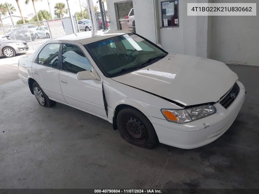 2001 Toyota Camry Le VIN: 4T1BG22K21U830662 Lot: 40790604