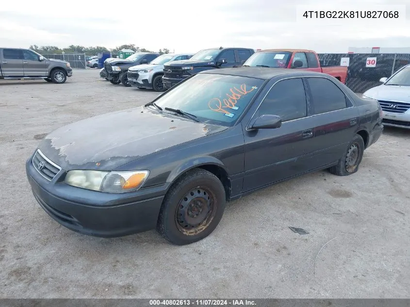 2001 Toyota Camry Le VIN: 4T1BG22K81U827068 Lot: 40802613