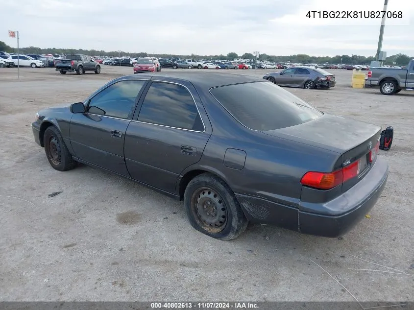 2001 Toyota Camry Le VIN: 4T1BG22K81U827068 Lot: 40802613