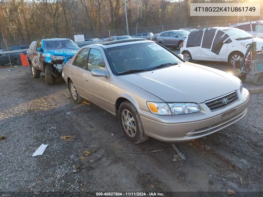 2001 Toyota Camry VIN: 4T18G22K41U861749 Lot: 40827904