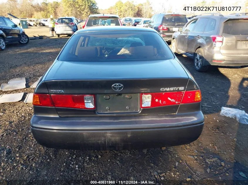 2001 Toyota Camry Le VIN: 4T1BG22K71U810777 Lot: 40831968