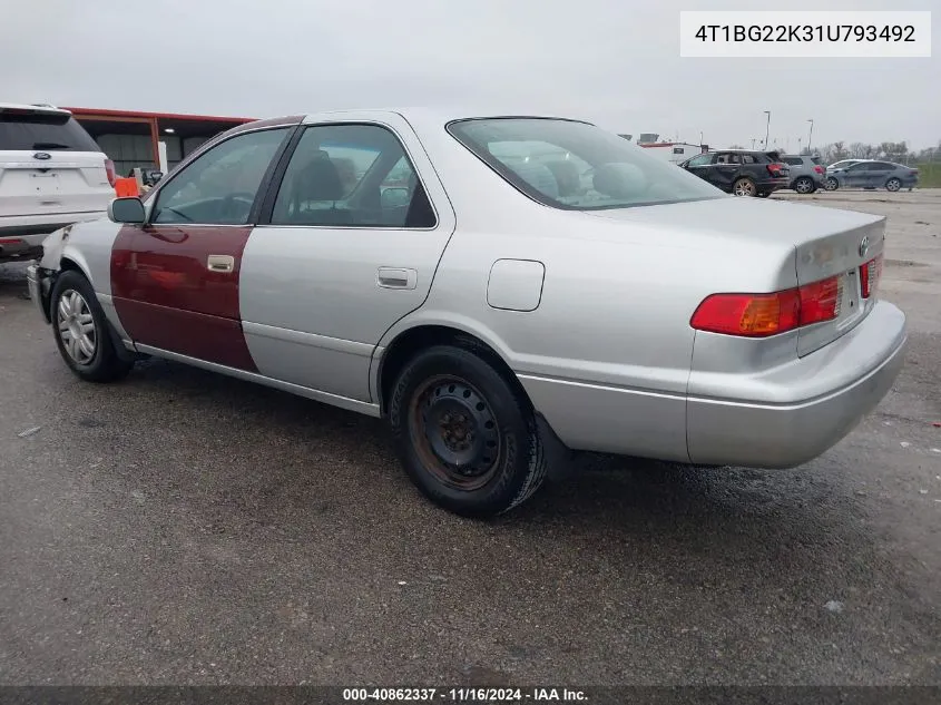 2001 Toyota Camry Le VIN: 4T1BG22K31U793492 Lot: 40862337