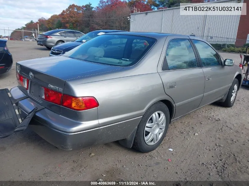 2001 Toyota Camry Le VIN: 4T1BG22K51U032141 Lot: 40863659