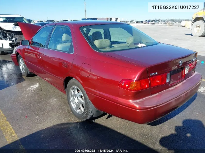 2001 Toyota Camry Le VIN: 4T1BG22K61U017227 Lot: 40866298