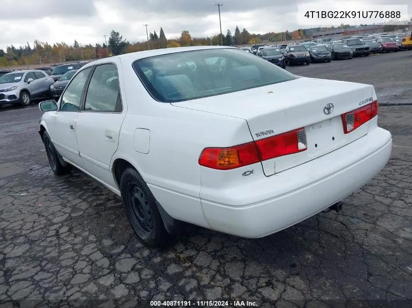 2001 Toyota Camry Ce VIN: 4T1BG22K91U776888 Lot: 40871191