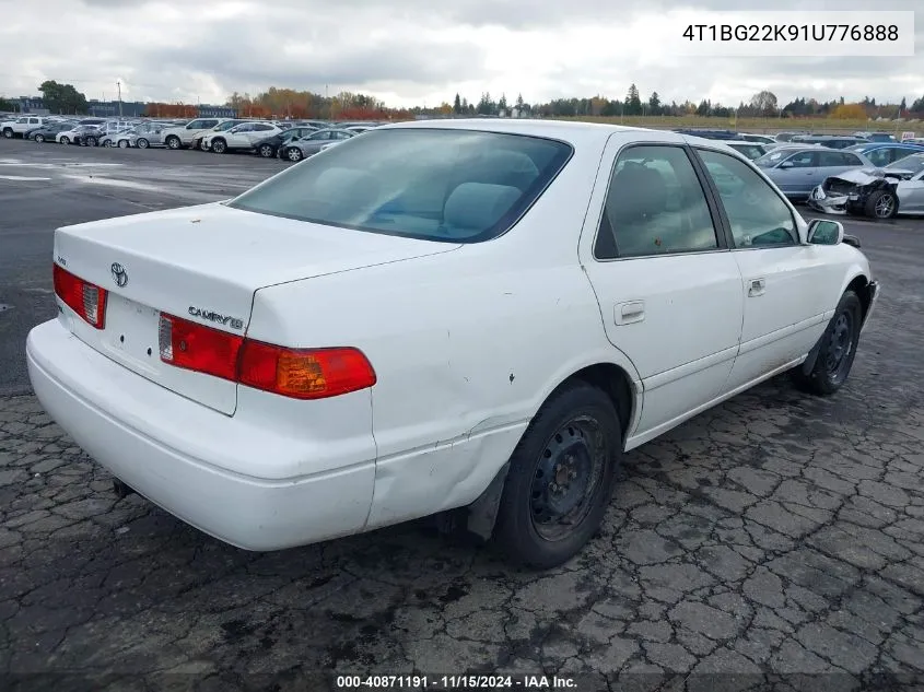 2001 Toyota Camry Ce VIN: 4T1BG22K91U776888 Lot: 40871191