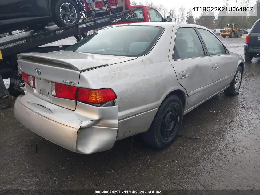 2001 Toyota Camry Le VIN: 4T1BG22K21U064867 Lot: 40874297