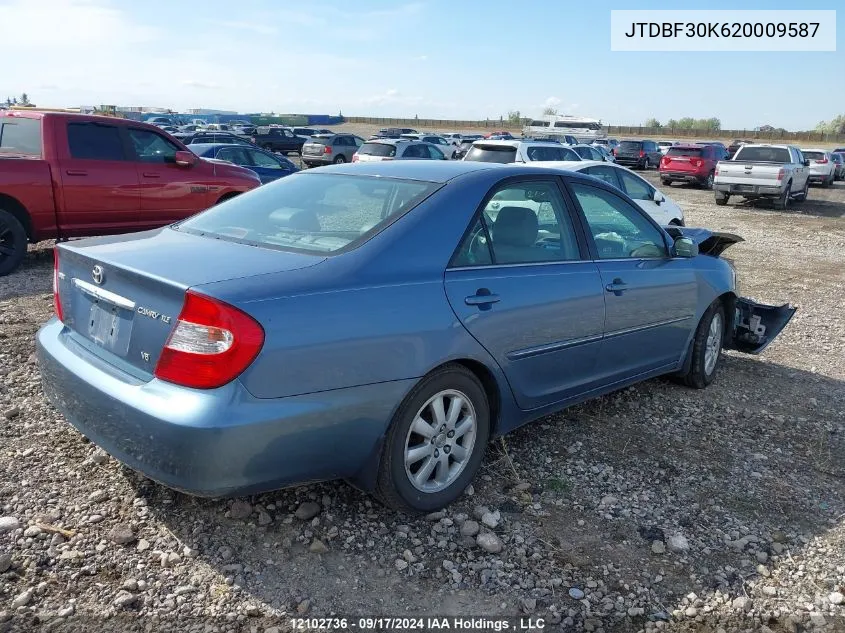 2002 Toyota Camry VIN: JTDBF30K620009587 Lot: 12102736