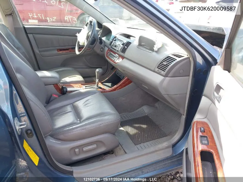 2002 Toyota Camry VIN: JTDBF30K620009587 Lot: 12102736