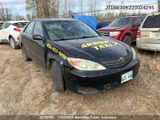 2002 Toyota Camry Le VIN: JTDBE32K220024295 Lot: 20182589