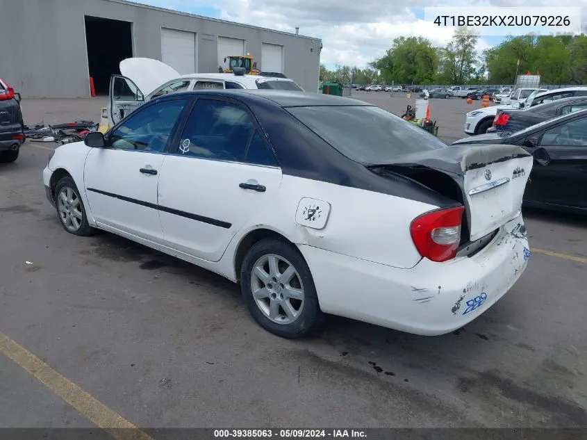 2002 Toyota Camry Le VIN: 4T1BE32KX2U079226 Lot: 39385063