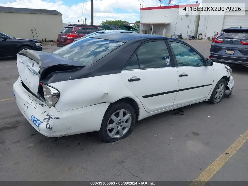 2002 Toyota Camry Le VIN: 4T1BE32KX2U079226 Lot: 39385063