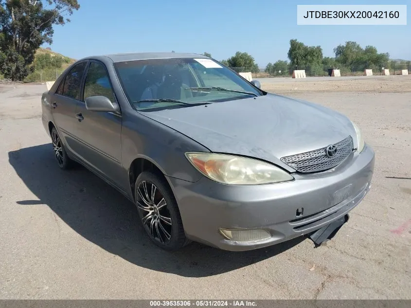 2002 Toyota Camry Xle VIN: JTDBE30KX20042160 Lot: 39535306