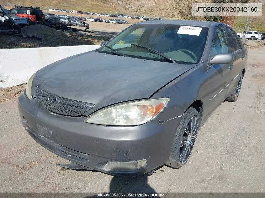 2002 Toyota Camry Xle VIN: JTDBE30KX20042160 Lot: 39535306