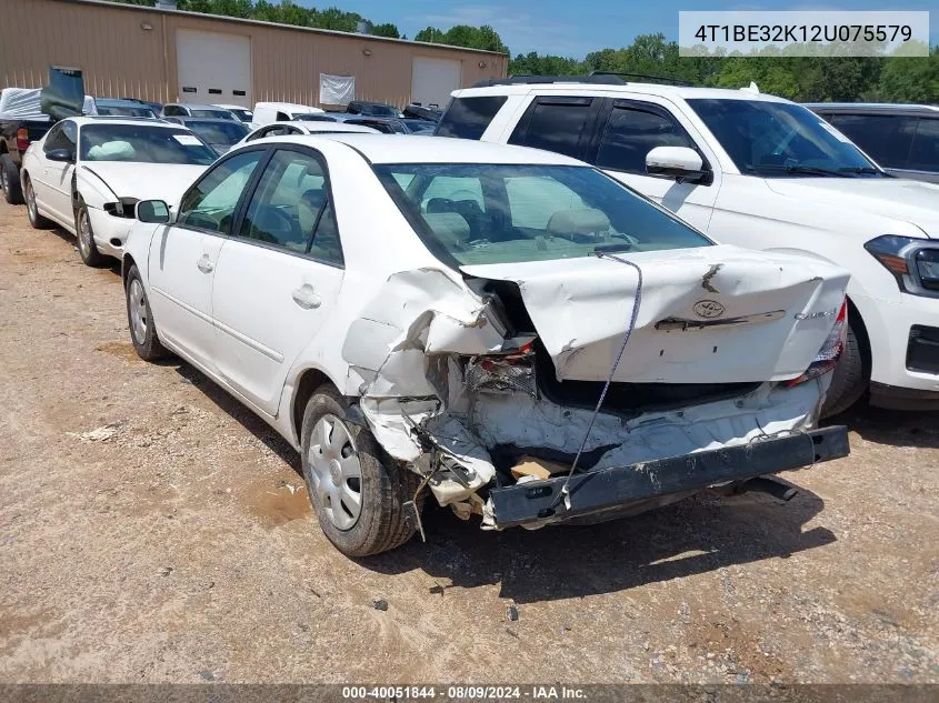 2002 Toyota Camry Le VIN: 4T1BE32K12U075579 Lot: 40051844