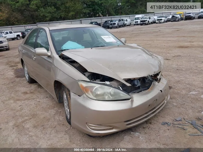 2002 Toyota Camry Le VIN: 4T1BF32K82U032421 Lot: 40358465