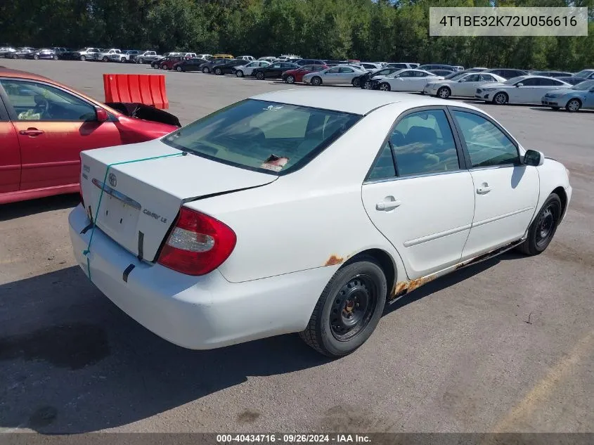 2002 Toyota Camry Le VIN: 4T1BE32K72U056616 Lot: 40434716