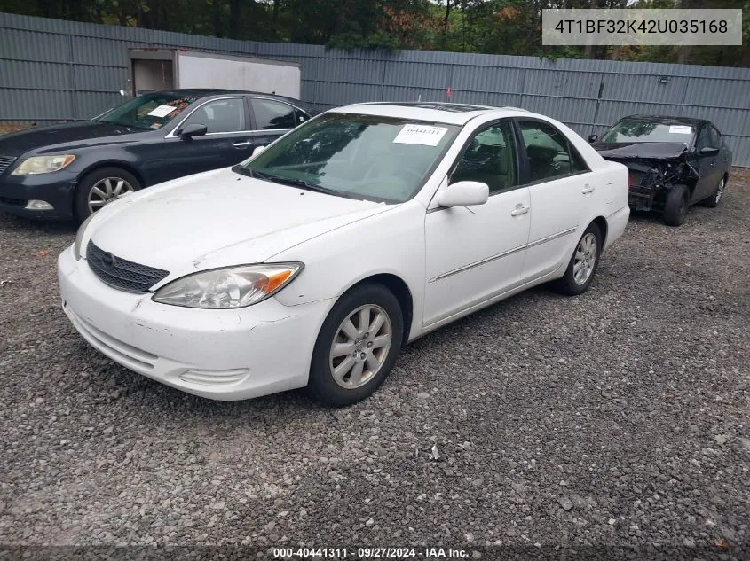 2002 Toyota Camry Xle V6 VIN: 4T1BF32K42U035168 Lot: 40441311