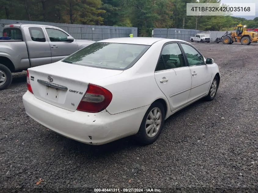 2002 Toyota Camry Xle V6 VIN: 4T1BF32K42U035168 Lot: 40441311