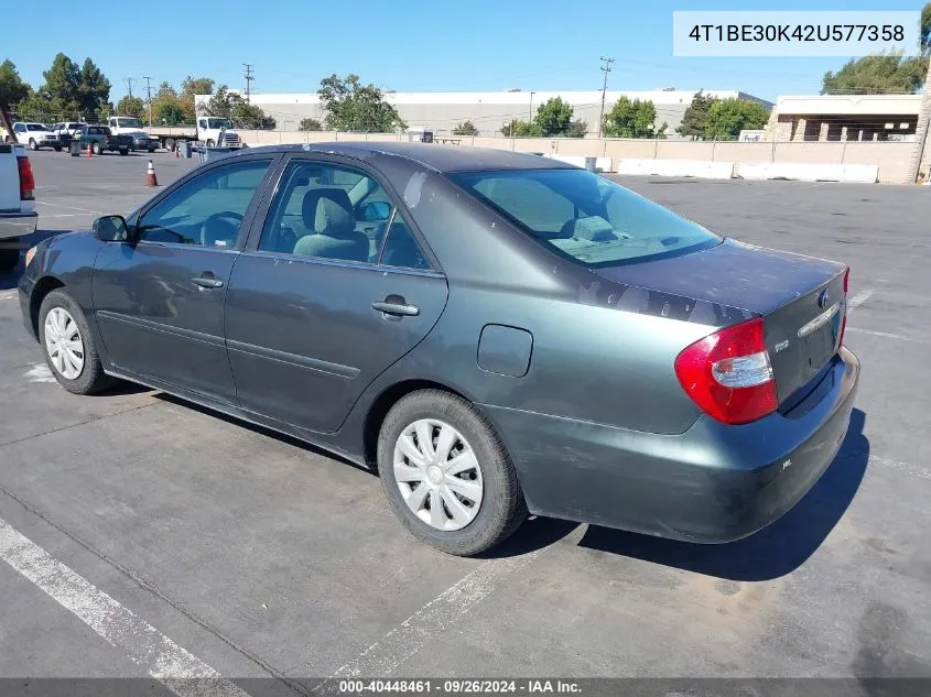 2002 Toyota Camry Le VIN: 4T1BE30K42U577358 Lot: 40448461