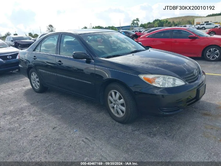 JTDBF30KX20010192 2002 Toyota Camry Le/Xle/Se