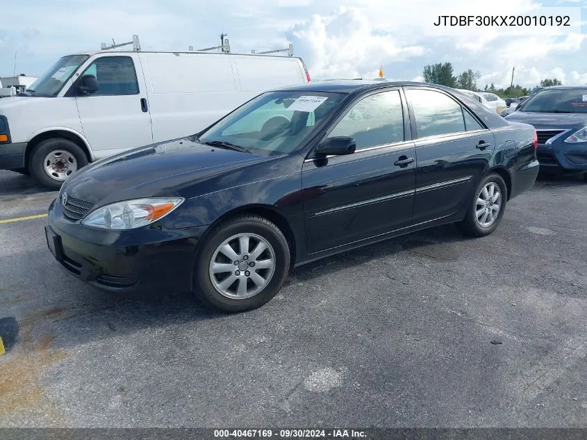 JTDBF30KX20010192 2002 Toyota Camry Le/Xle/Se