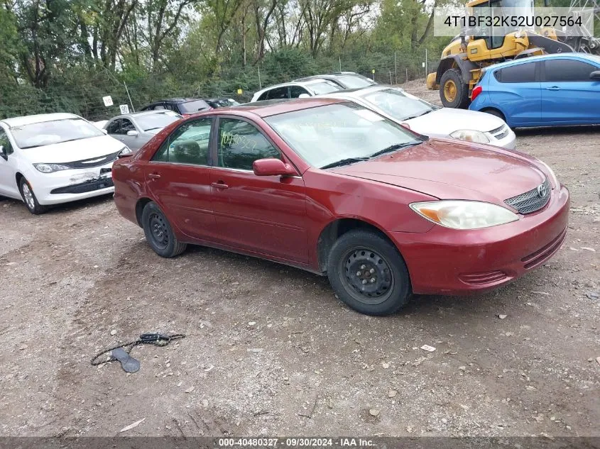 2002 Toyota Camry Le V6 VIN: 4T1BF32K52U027564 Lot: 40480327