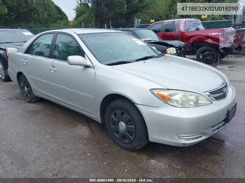 2002 Toyota Camry Le VIN: 4T1BE32K02U018290 Lot: 40481490