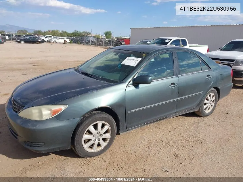 2002 Toyota Camry Xle VIN: 4T1BE32K22U530956 Lot: 40499304