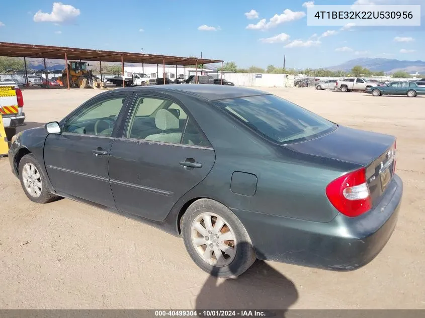 2002 Toyota Camry Xle VIN: 4T1BE32K22U530956 Lot: 40499304