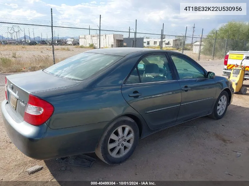 2002 Toyota Camry Xle VIN: 4T1BE32K22U530956 Lot: 40499304