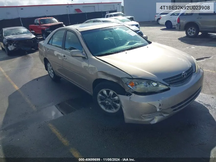 2002 Toyota Camry Xle VIN: 4T1BE32K92U023908 Lot: 40699699