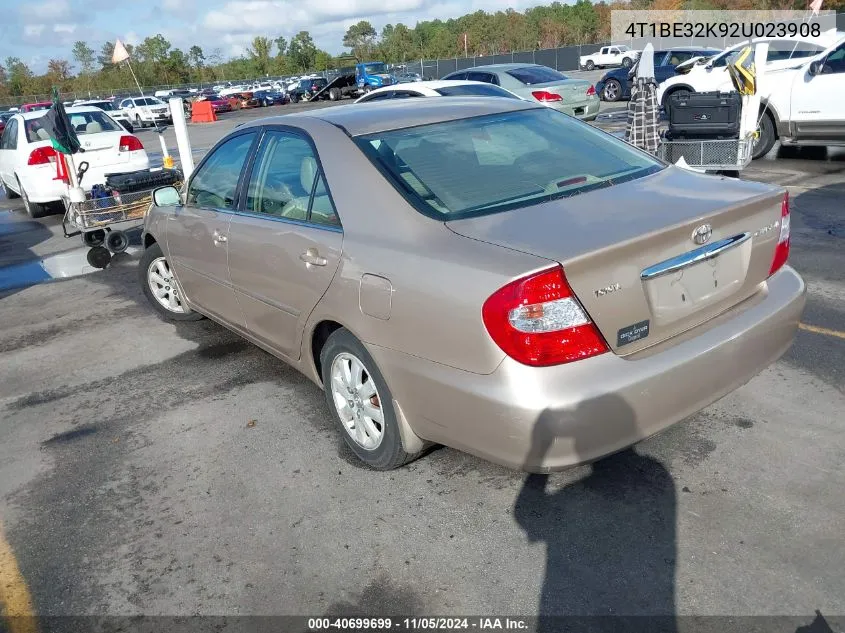 2002 Toyota Camry Xle VIN: 4T1BE32K92U023908 Lot: 40699699