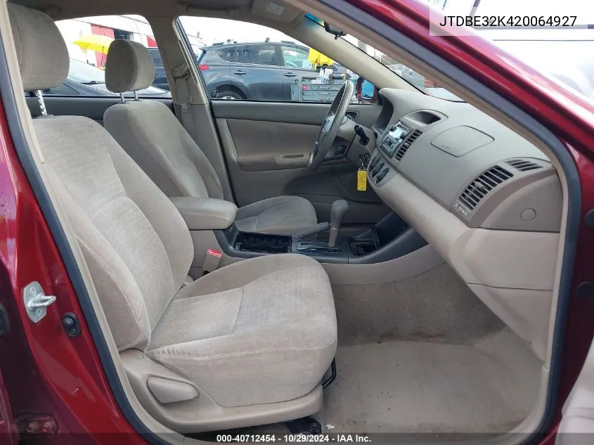 JTDBE32K420064927 2002 Toyota Camry Le